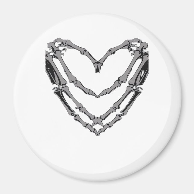 Skeleton Hands Heart Sign Retro Halloween Costume  Magnet (Front)