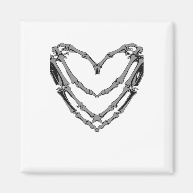 Skeleton Hands Heart Sign Retro Halloween Costume  Magnet (Front)
