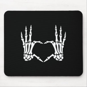 Skeleton Hands Heart Sign Retro Halloween Costume  Mouse Mat