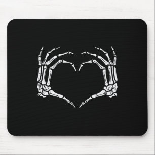 Skeleton Hands Heart Sign Retro Halloween Costume Mouse Mat