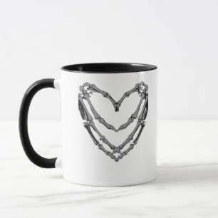 Skeleton Hands Heart Sign Retro Halloween Costume Mug