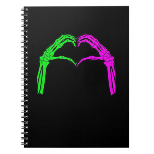 Skeleton Hands Heart Sign Retro Halloween Costume  Notebook