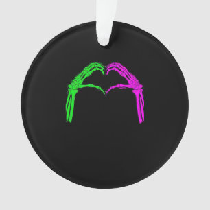 Skeleton Hands Heart Sign Retro Halloween Costume  Ornament