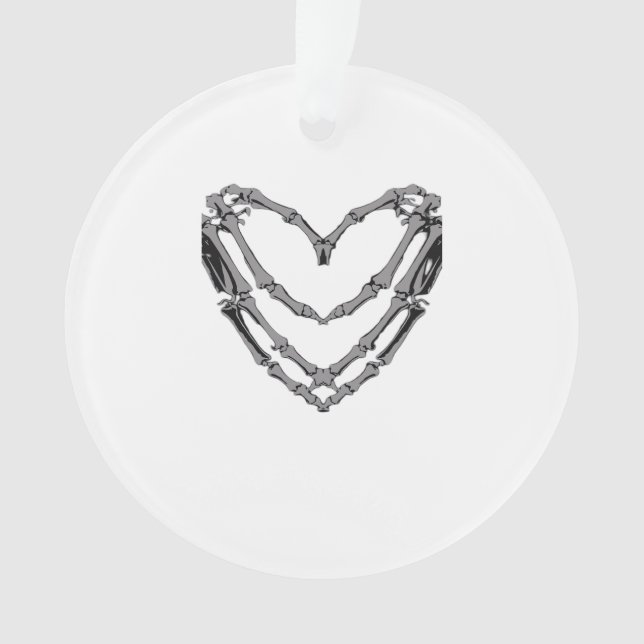 Skeleton Hands Heart Sign Retro Halloween Costume  Ornament (Front)