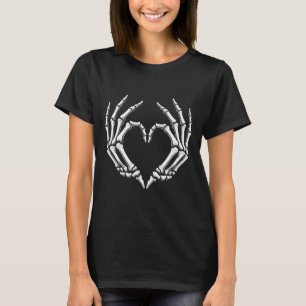 Skeleton Hands Heart Sign Retro Halloween Costume T-Shirt