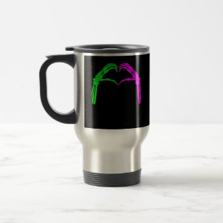 Skeleton Hands Heart Sign Retro Halloween Costume Travel Mug