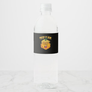 Skeleton Hands Heart Sign Retro Halloween Costume Water Bottle Label