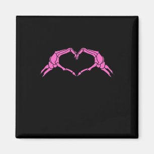 Skeleton Hands Heart Sign Retro Halloween Magnet