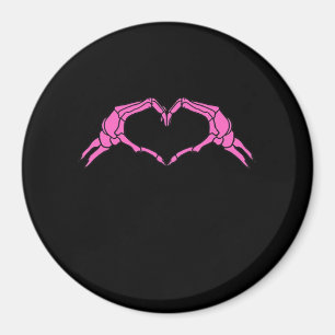 Skeleton Hands Heart Sign Retro Halloween Magnet
