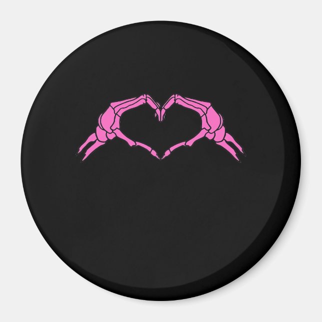 Skeleton Hands Heart Sign Retro Halloween Magnet (Front)