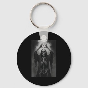 Skeleton Hands Heart Sign Y Face Funny Halloween C Key Ring