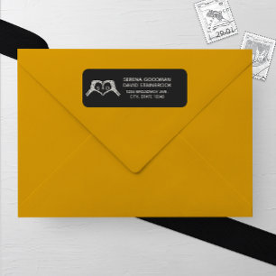 Skeleton Hands Heart Wedding Address Label