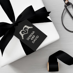 Skeleton Hands Heart Wedding Gift Tags