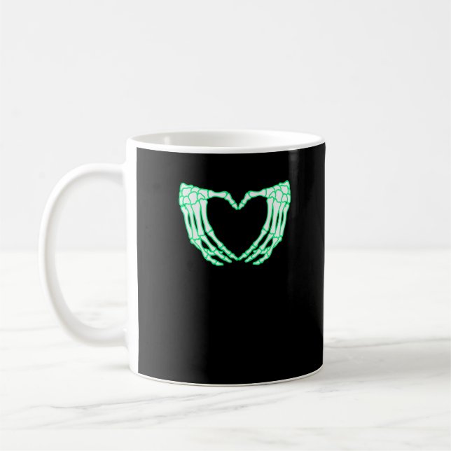 Skeleton Hands, Heart, Xray Halloween Costume Coffee Mug (Left)