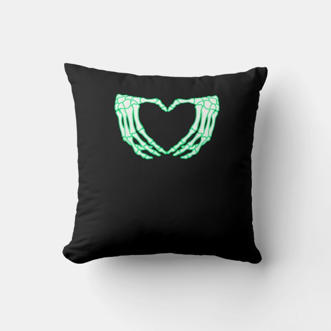 Skeleton Hands, Heart, Xray Halloween Costume Cushion (Front)