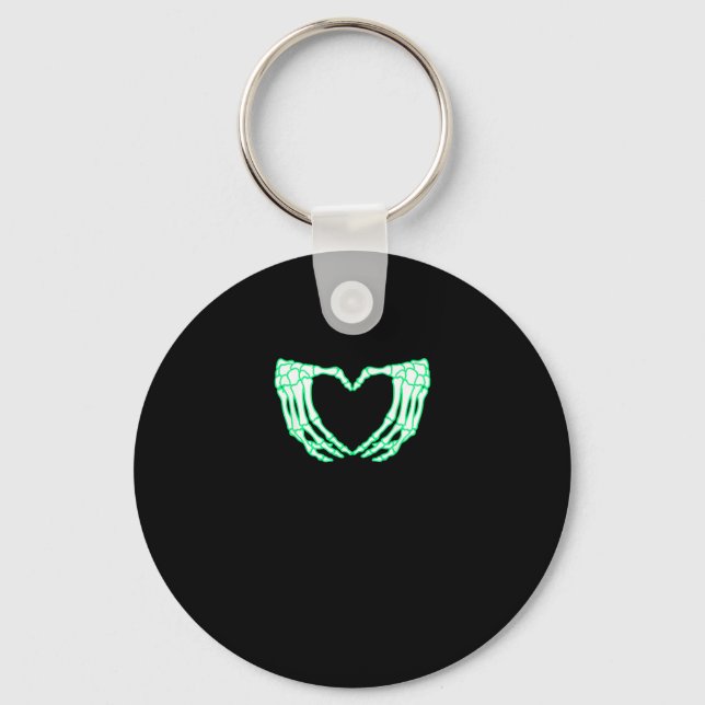 Skeleton Hands, Heart, Xray Halloween Costume Key Ring (Front)
