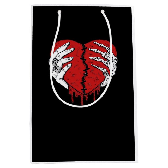 Skeleton Hands Hearts Classic Trending Medium Gift Bag (Front)