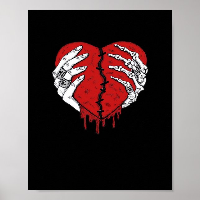 Skeleton Hands Hearts Classic Trending Poster (Front)