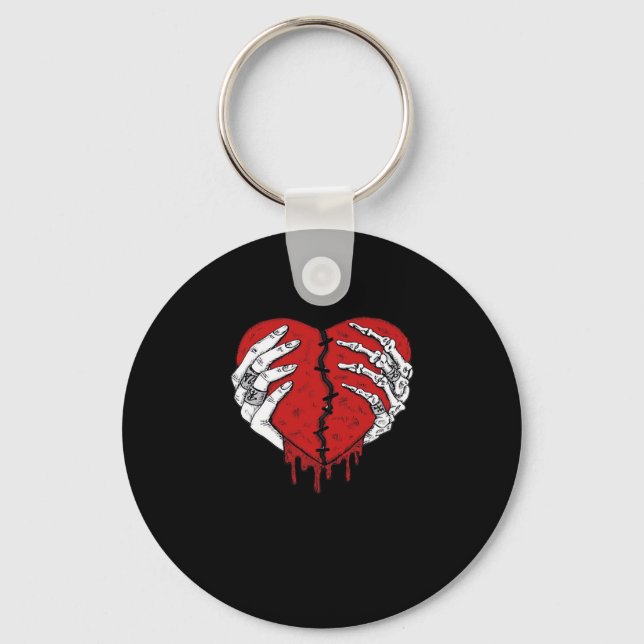 Skeleton Hands Hearts Classic Trending Style Key Ring (Front)