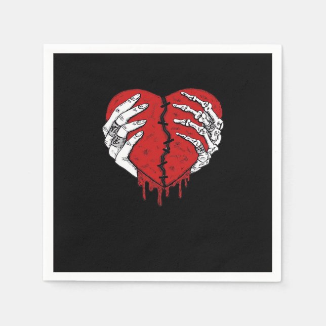 Skeleton Hands Hearts Classic Trending Style Napkin (Front)