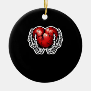 Skeleton Hands Hearts - Cute Halloween Ceramic Tree Decoration