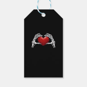Skeleton Hands Holding A Red Heart Design Classic Gift Tags
