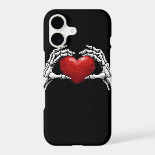 Skeleton Hands Holding A Red Heart Warm Highlight