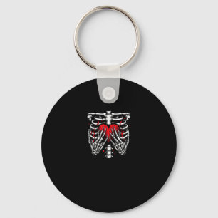Skeleton Hands Holding Heart Halloween Costume Fun Key Ring