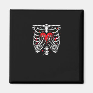 Skeleton Hands Holding Heart Halloween Costume Fun Magnet