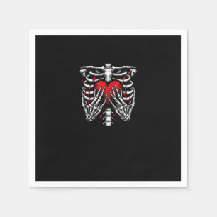 Skeleton Hands Holding Heart Halloween Costume Fun Napkin