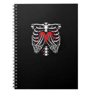Skeleton Hands Holding Heart Halloween Costume Fun Notebook