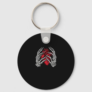 Skeleton Hands Holding Heart Halloween Costume  Key Ring