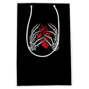 Skeleton Hands Holding Heart Halloween Costume Medium Gift Bag