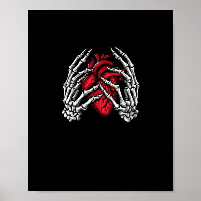 Skeleton Hands Holding Heart Halloween Costume  Poster (Front)