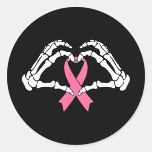 Skeleton Hands Holding Ribbon Halloween Costume Ha Classic Round Sticker