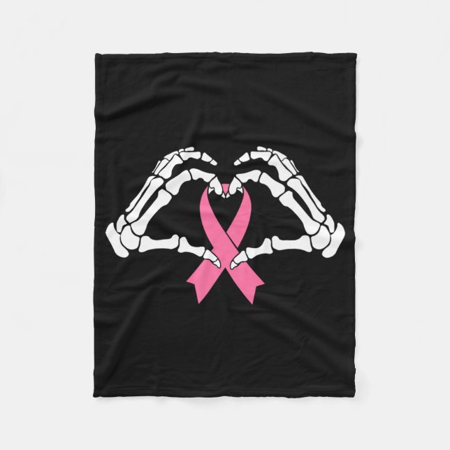 Skeleton Hands Holding Ribbon Halloween Costume Ha Fleece Blanket (Front)