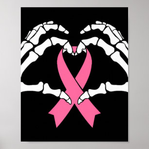 Skeleton Hands Holding Ribbon Halloween Costume Ha Poster