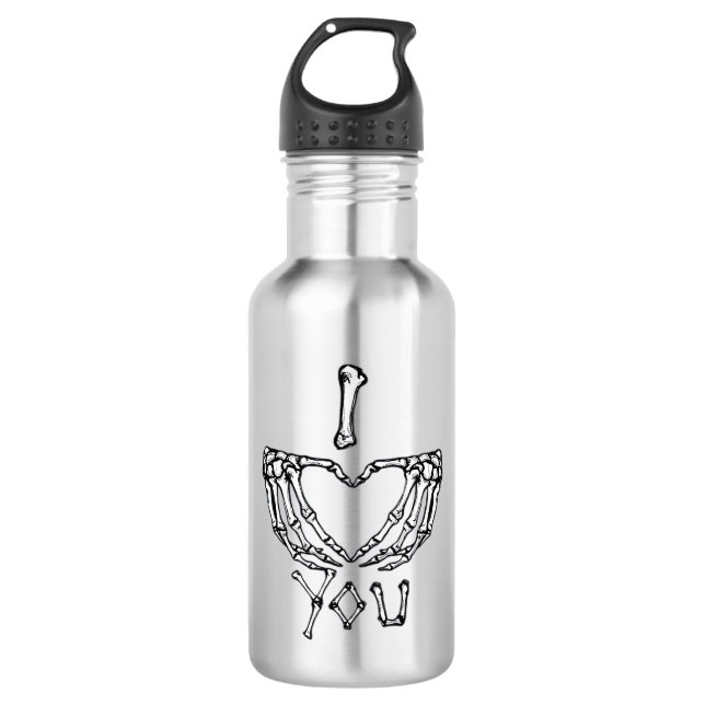 Skeleton Hands Making A Heart  710 Ml Water Bottle (Front)