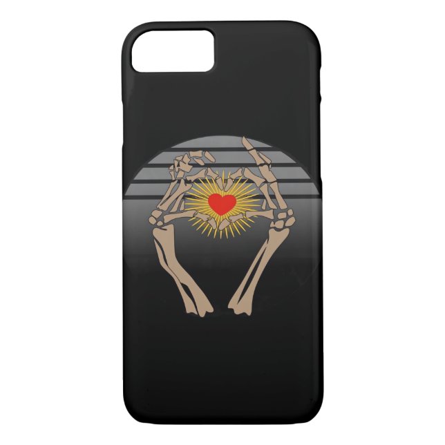 Skeleton Hands Making A Heart Classic Case-Mate iPhone Case (Back)