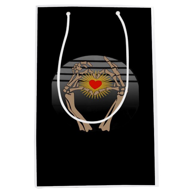 Skeleton Hands Making A Heart Classic Medium Gift Bag (Front)