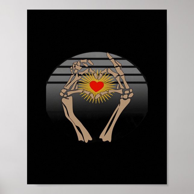 Skeleton Hands Making A Heart Classic Poster (Front)