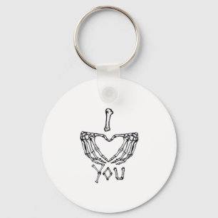 Skeleton Hands Making A Heart  Key Ring