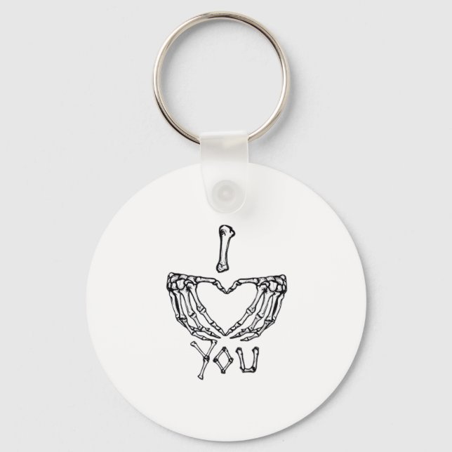 Skeleton Hands Making A Heart  Key Ring (Front)