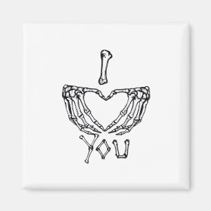 Skeleton Hands Making A Heart Magnet