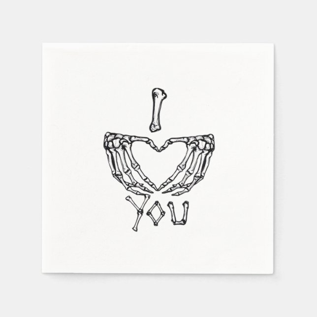 Skeleton Hands Making A Heart  Napkin (Front)