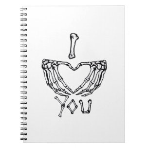 Skeleton Hands Making A Heart  Notebook