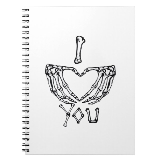 Skeleton Hands Making A Heart  Notebook (Front)