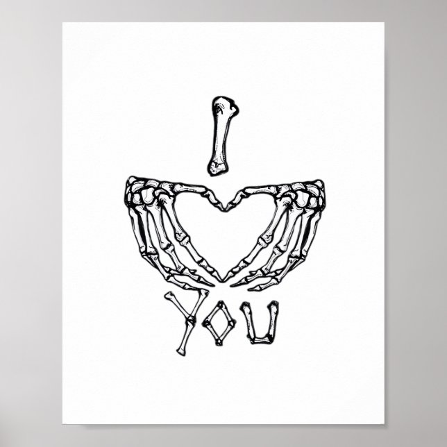 Skeleton Hands Making A Heart  Poster (Front)