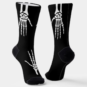 Skeleton Hands On Black Spooky Halloween Socks
