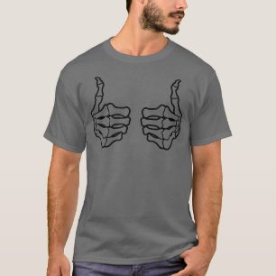 Skeleton Hands On Chest Spooky Vibes Funny Hallowe T-Shirt